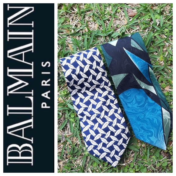 BALMAIN (2) Silk Vintage Ties Penguins Art Deco - Picture 1 of 8